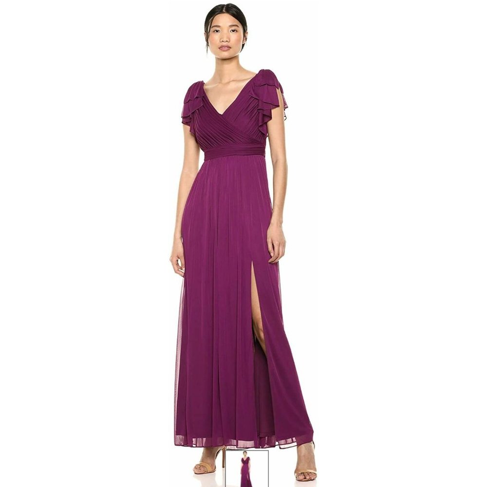 Adrianna Papell Shirred Tulle Gown
